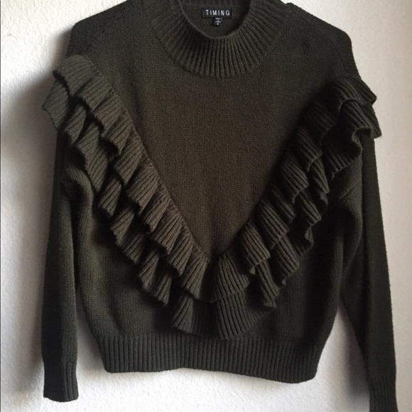 Timing Tops - Green Sweater